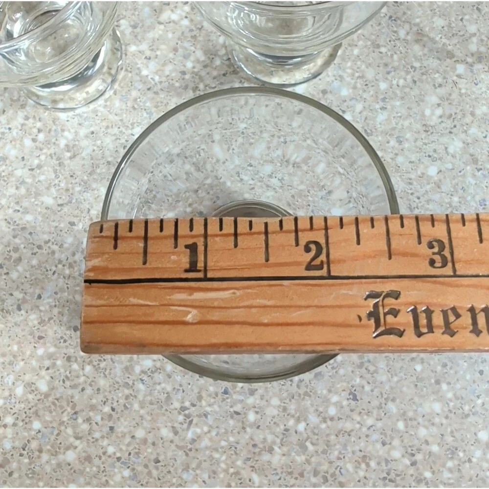 Vintage Clear Glass Cordial Liqueur Shot Glasses Heavy Footed Base Set of 8